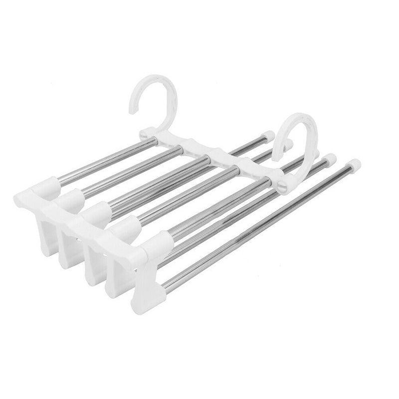 5 In1 Multi-Functional Pants Rack Stainless-Steel Wardrobe Magic Clothes Hanger