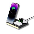PowerGlow - Jabees PowerGlow 4-In-1 Foldable Wireless Charging Station with LED Night Light