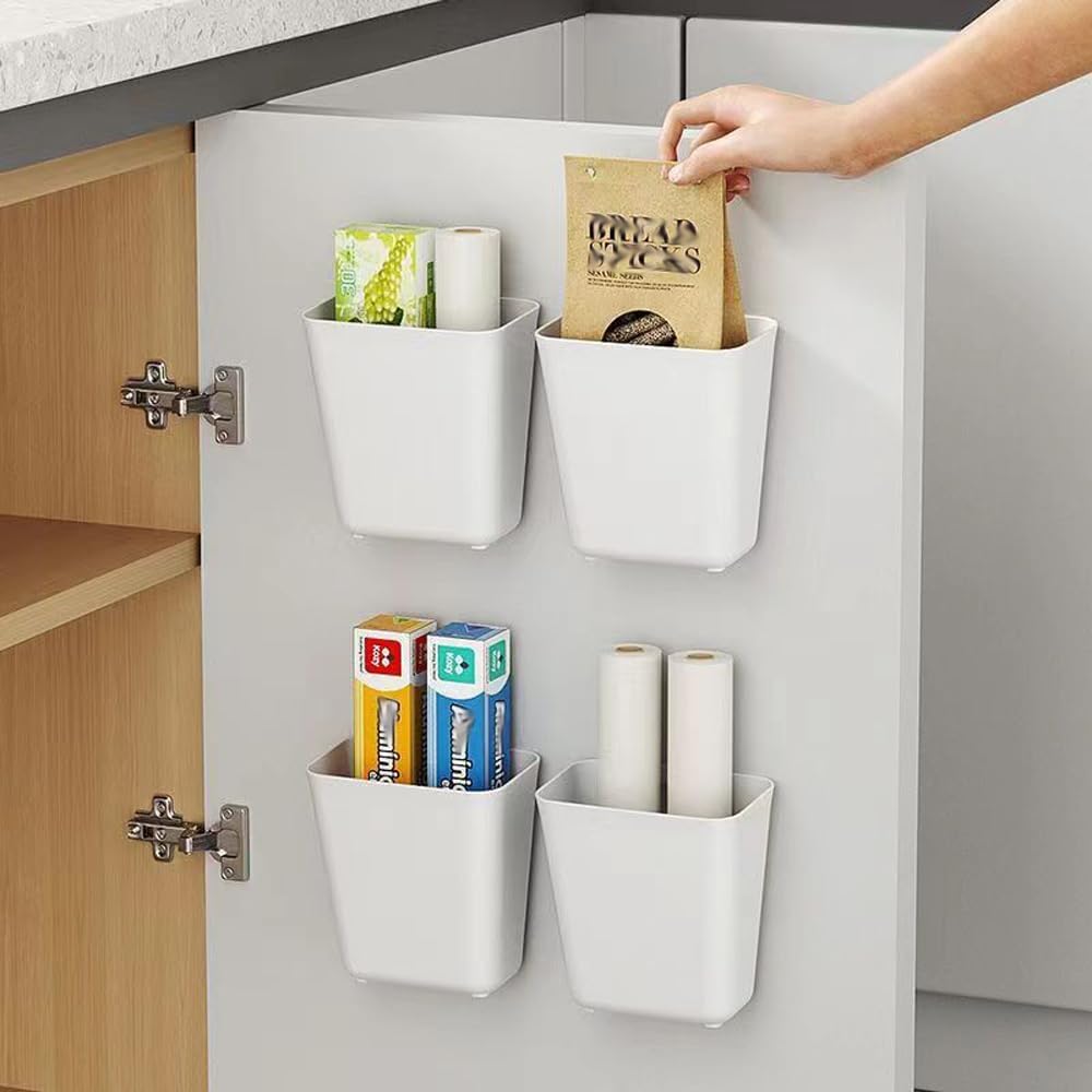 Self - Adhesive Wall Storage Box 4 - Pack for Organising