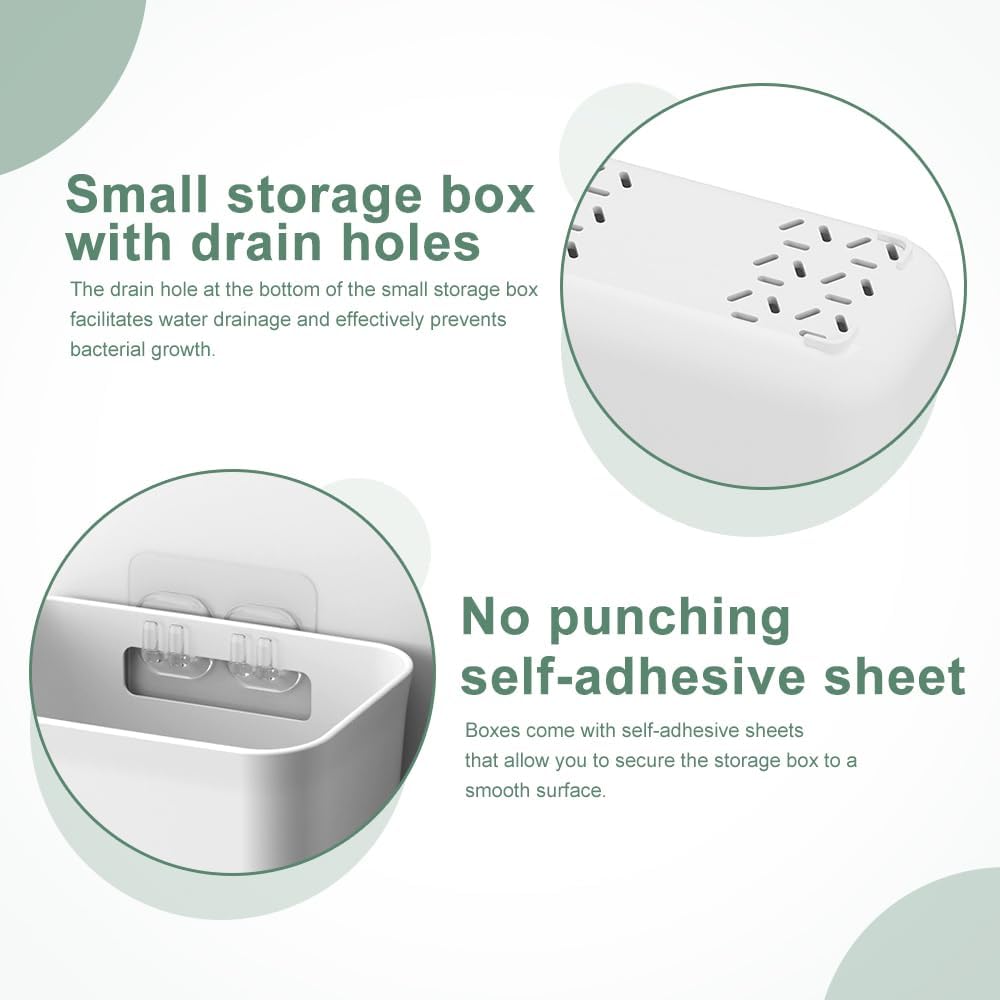 Self - Adhesive Wall Storage Box 4 - Pack for Organising