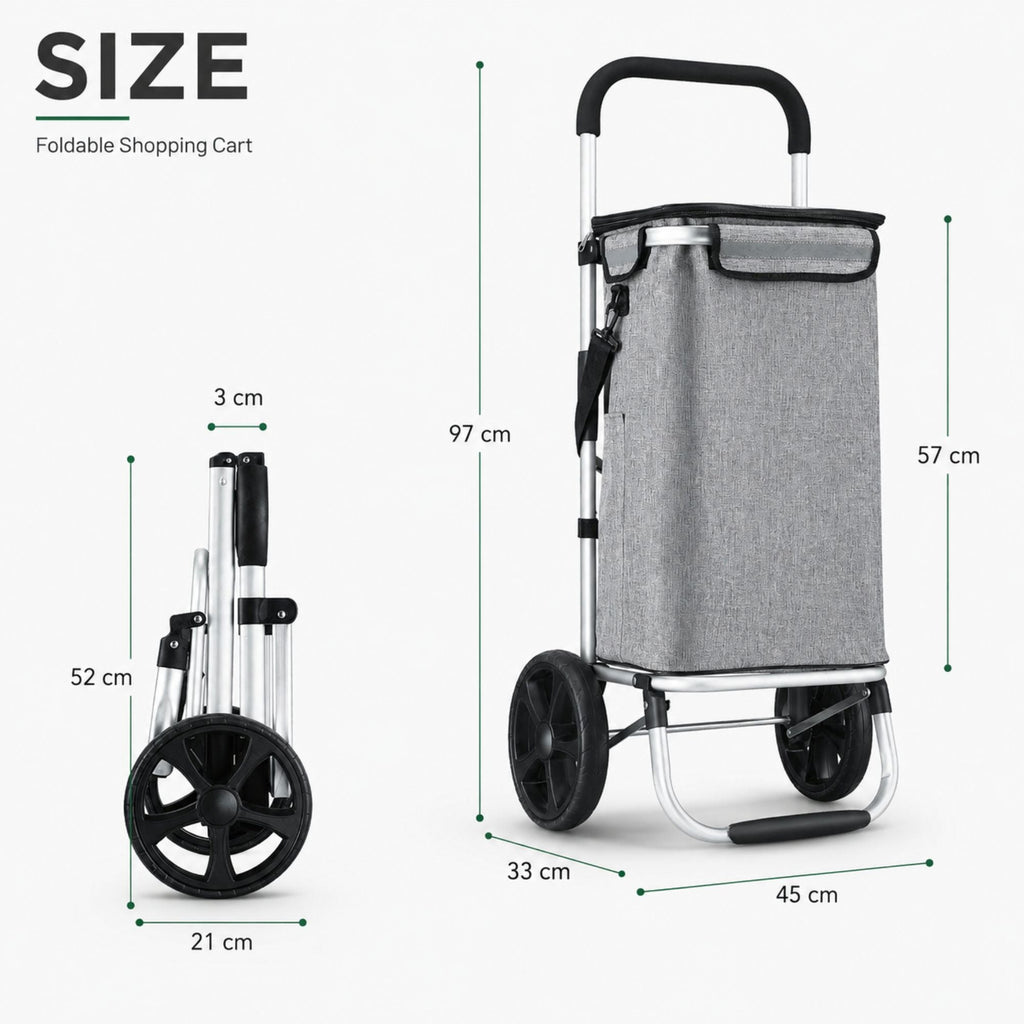 Foldable Shopping Trolley Lightweight Aluminium Cart