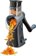 Gefu click drum grater – 5 interchangeable drums – vegetable, cheese and nut grater – non-slip suction cup