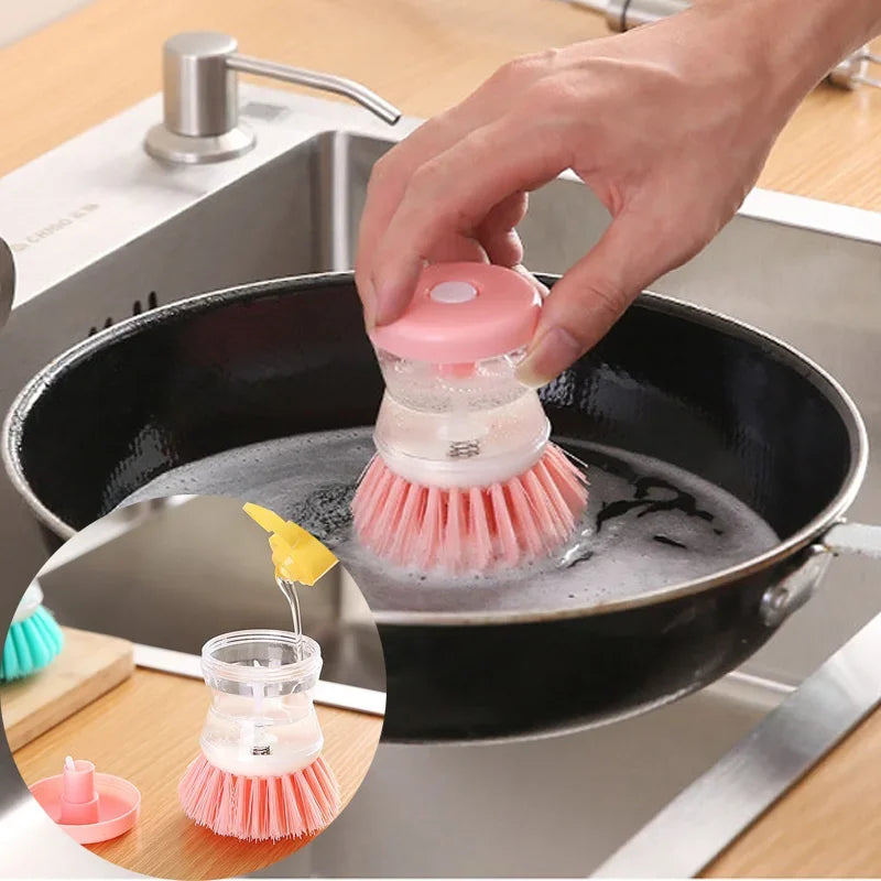Automatic Kitchen Dish Brush with Soap Dispenser
