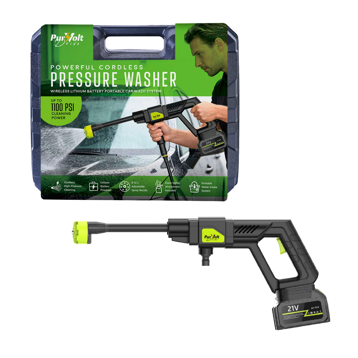 Powerful Cordless Pressure Washer & 3-in-1 Turbo Air System