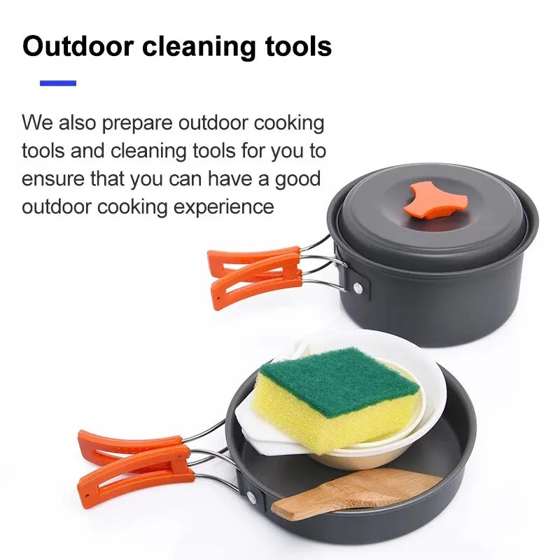 Camping Cookware Tableware Set Black