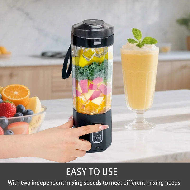 NNEOBA Portable USB Juicer Blender 700ML 6-Blade Smoothie Maker