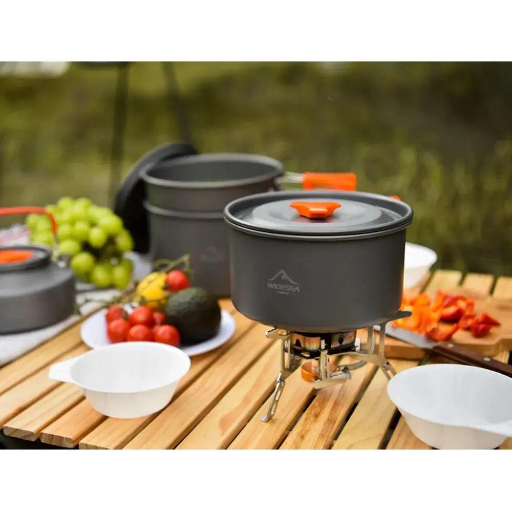 Camping Cookware Tableware Set Black
