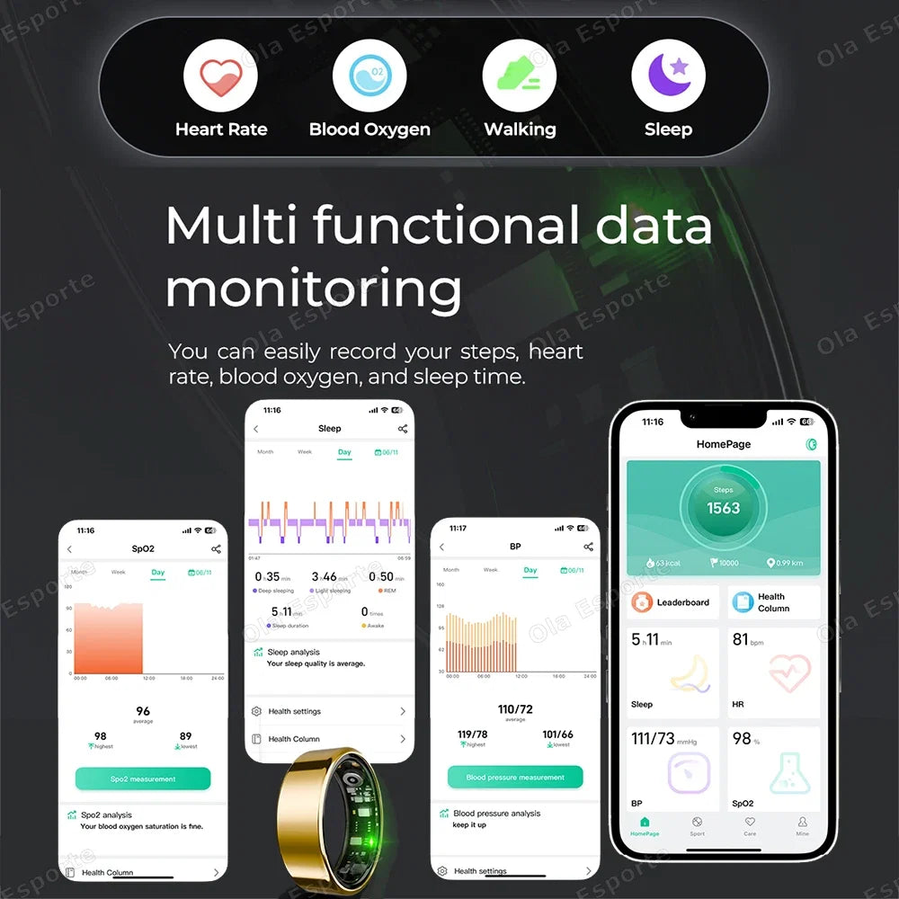 NNEOBA Smart Fitness Ring with Sleep & Activity Tracking