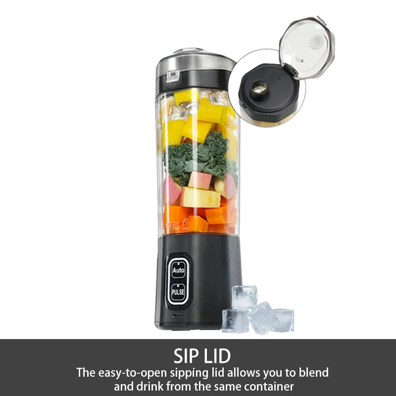 NNEOBA Portable USB Juicer Blender 700ML 6-Blade Smoothie Maker