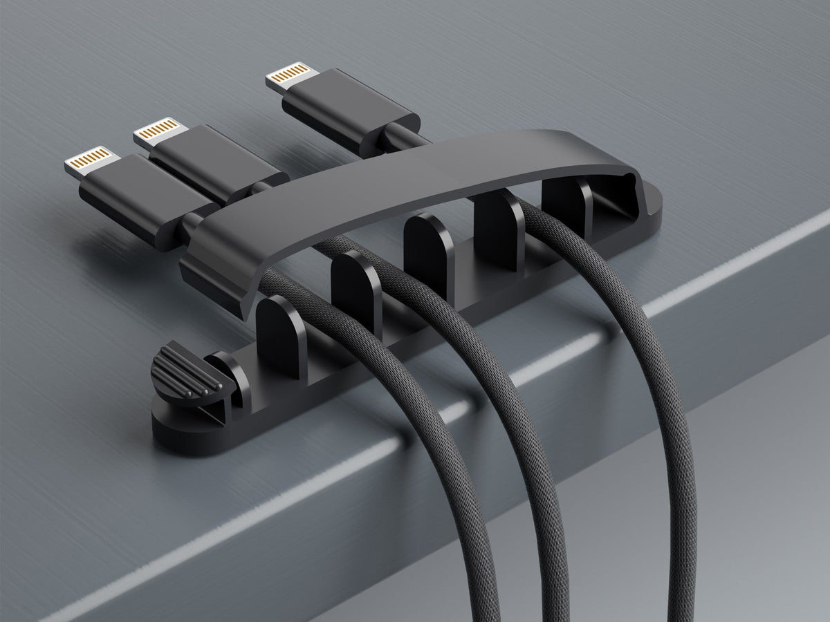 Suporte para cabos Techancy, TZ6291, embalagem com 3 unidades, prático para abrir e fechar para guardar cabos, preto