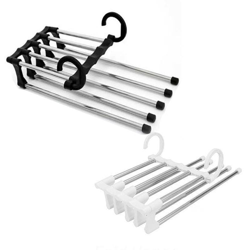 5 In1 Multi-Functional Pants Rack Stainless-Steel Wardrobe Magic Clothes Hanger